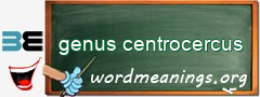 WordMeaning blackboard for genus centrocercus